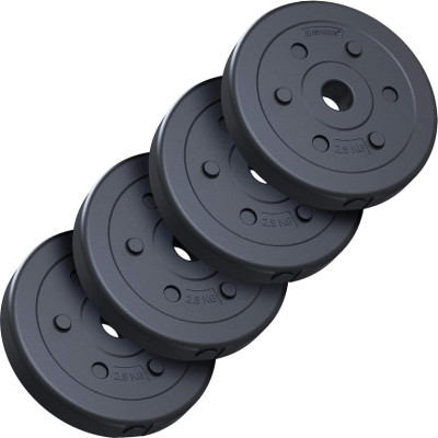 Sada závaží na činky 10 kg, plast, 4x2,5 kg, 30 mm otvor