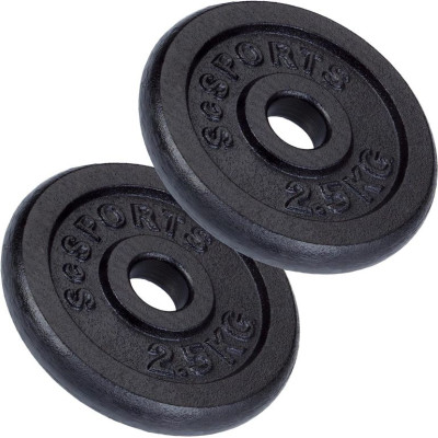 ScSPORTS Liatinové závažie 5 kg, súprava 2x2,5 kg, 30/31 mm