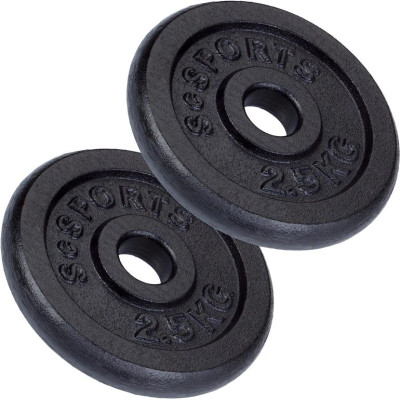 ScSPORTS Liatinové závažie 5 kg, súprava 2x2,5 kg, 30/31 mm