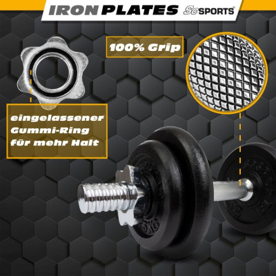 ScSPORTS Činkový set 20 kg, liatinové závažie, 30/31 mm os