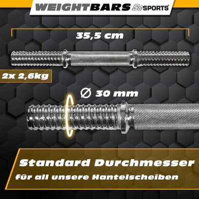 ScSPORTS® Jednoručný hriadeľ chróm, vrúbkovaný úchop, 35 cm