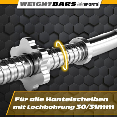 ScSPORTS® Jednoručný hriadeľ chróm, vrúbkovaný úchop, 35 cm