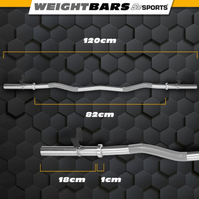 ScSPORTS SZ činka 120 cm, chróm, 30 mm, pružinové uzávěry