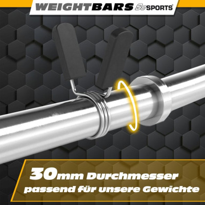 ScSPORTS SZ činka 120 cm, chróm, 30 mm, pružinové uzávěry