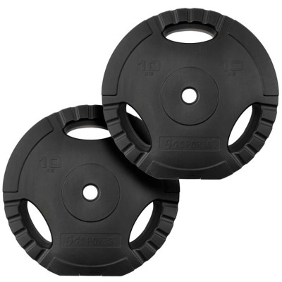 ScSPORTS kotúče 2x10 kg s úchytmi, cementová výplň, 30/31 mm