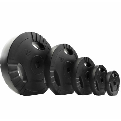 ScSPORTS kotúče 2x10 kg s úchytmi, cementová výplň, 30/31 mm