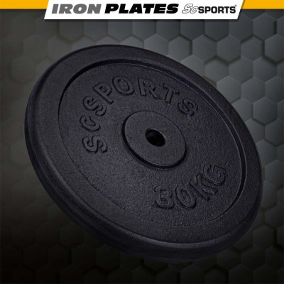 ScSPORTS Liatinový kotúč 30 kg, priemer 30/31 mm, čierny