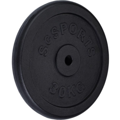 ScSPORTS Liatinový kotúč 30 kg, priemer 30/31 mm, čierny
