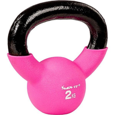 MOVIT Sada 4 kettlebell činiek, liatina a vinyl, 26 kg