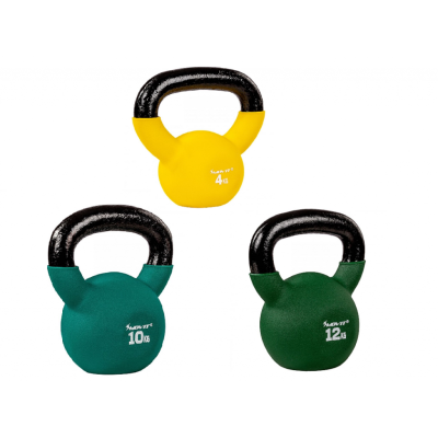 MOVIT Sada 3 kettlebell činiek, liatina a vinyl, 26 kg