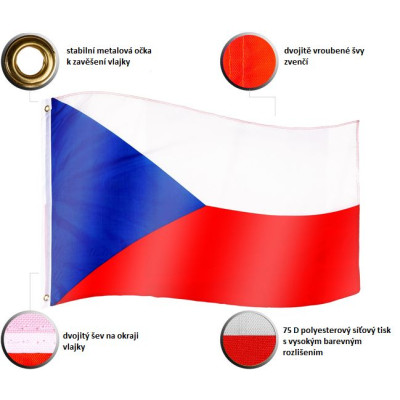 Vlajkový stožiar vrátane vlajky Česká republika - 650 cm
