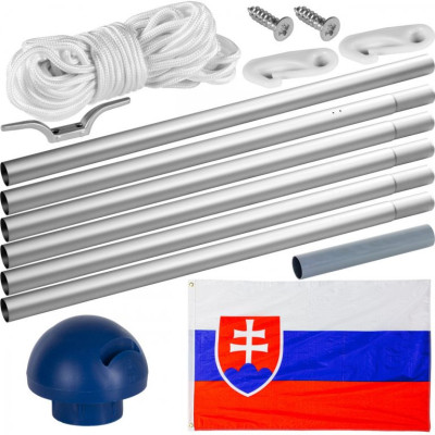 FLAGMASTER vlajkový stožiar s vlajkou, Slovensko, 650 cm