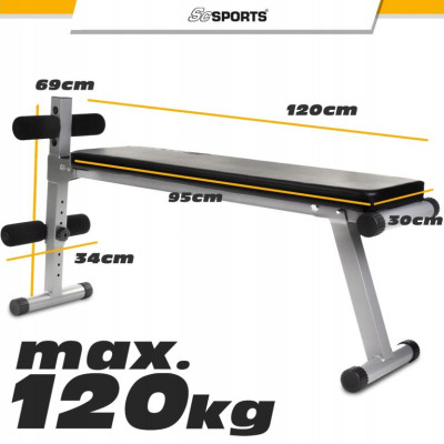 ScSPORTS Multifunkčná lavica, ekokoža, čierna, 120 kg