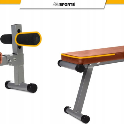 ScSPORTS Multifunkčná lavica, ekokoža, hnedá, 120 kg