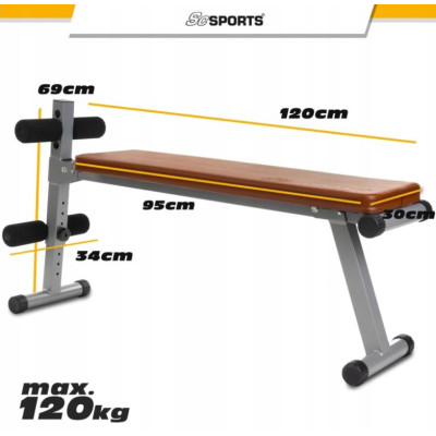ScSPORTS Multifunkčná lavica, ekokoža, hnedá, 120 kg