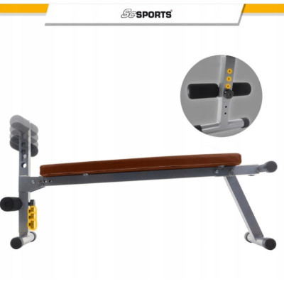 ScSPORTS Multifunkčná lavica, ekokoža, hnedá, 120 kg