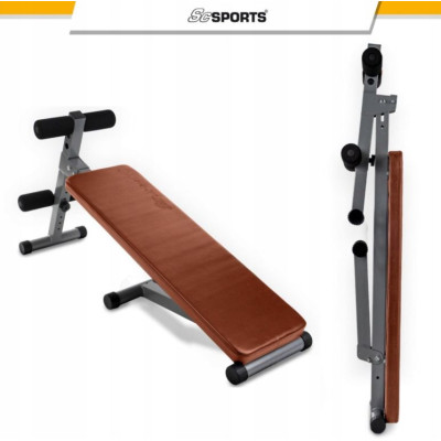 ScSPORTS Multifunkčná lavica, ekokoža, hnedá, 120 kg