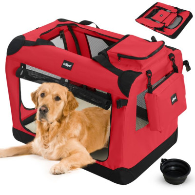 Leopet Prepravný box pre psov XXXL,102 x 69 x 69 cm, červený