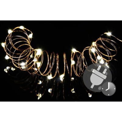 Vianočná reťaz - MINI 50 LED s časovačom - teplá biela