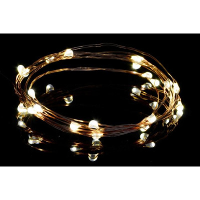 Vianočná reťaz - MINI 50 LED s časovačom - teplá biela