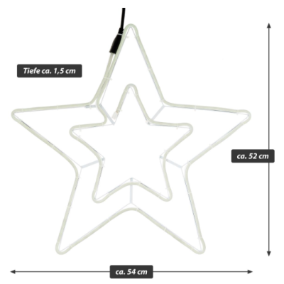 NEXOS Vianočná svetelná hviezda 360 LED, 55 cm