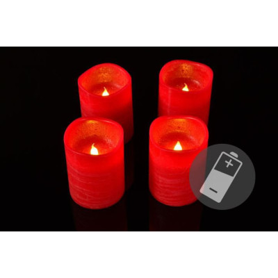 NEXOS Dekoratívna sada  4 adventné LED sviečky, červené