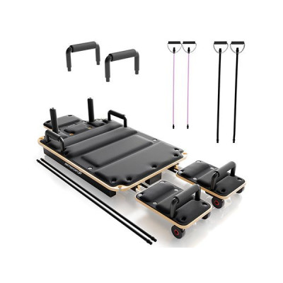 Skladací Pilates Reformer, 109 x 45 x 8 – 21 cm, čierny