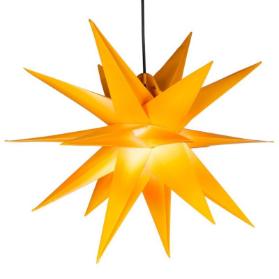 Vianočná dekorácia - hviezda s časovačom 1 LED, 55 cm, žltá