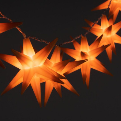 Vianočné LED hviezdy - oranžové, 10 LED