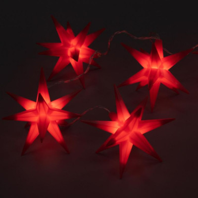 Vianočné LED hviezdy - červené, 10 LED