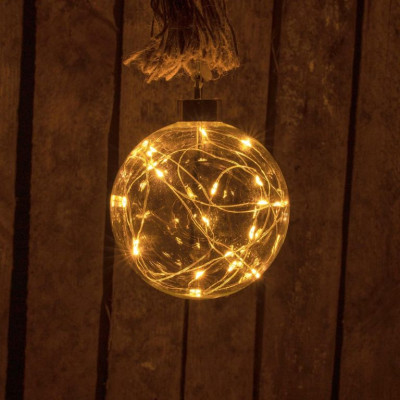 NEXOS Dekorácia- gule na lane, 20 LED, teplá biela, 3 ks