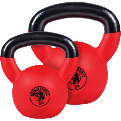 Gorilla Sports Sada kettlebellov, pogumovaný povrch, 28 kg