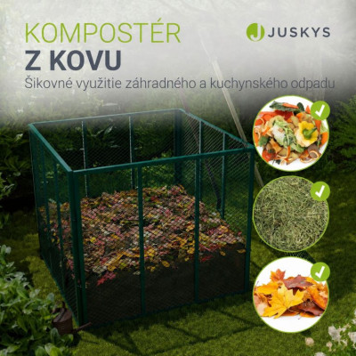 Záhradný kovový kompostér 450 l – zelený, vzdušný, odolný
