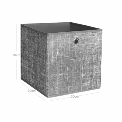 Sada 6 úložných boxov 30×30×30 cm, sivá melange
