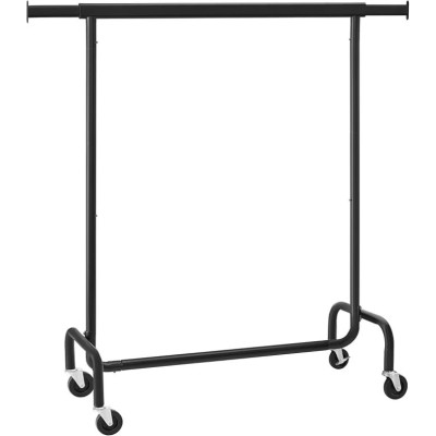 Pojazdný stojan na oblečenie, čierny, nosnosť 130 kg