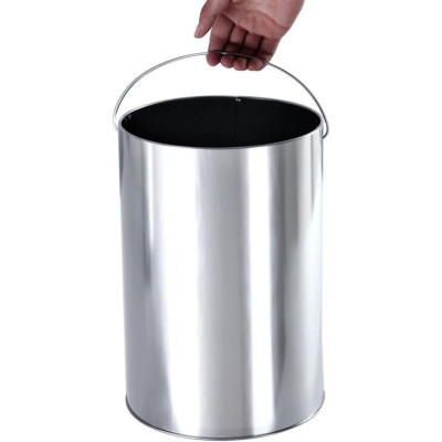 Kovový odpadkový kôš s popolníkom, objem 30 l, čierny, nerez