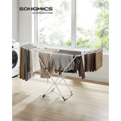 Skladací oceľový sušiak na bielizeň 50 x 182 x 102,5 cm, bie