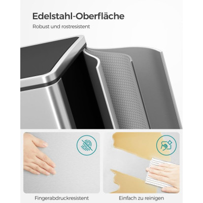 Nerezový kuchynský kôš na triedený odpad 2x30 l