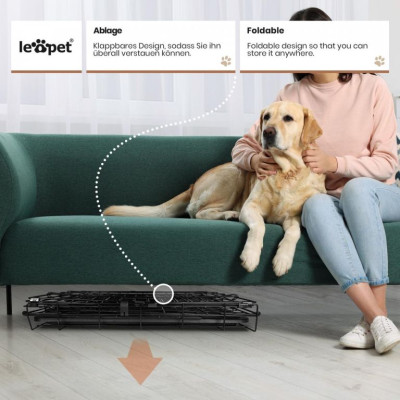 Leopet Klietka pre psy skladacia 76 x 45 x 51,5 cm, M, čiern