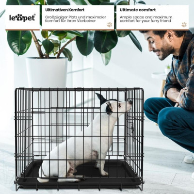Leopet Klietka pre psy skladacia 76 x 45 x 51,5 cm, M, čiern