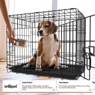 Leopet Klietka pre psy skladacia 76 x 45 x 51,5 cm, M, čiern