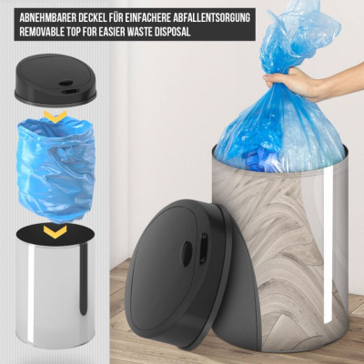 Odpadkový kôš so senzorom 40 l strieborný