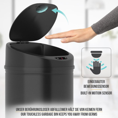 Jago automatický odpadkový kôš, 50 L, čierny