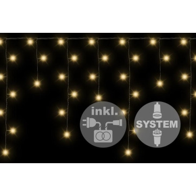 NEXOS diLED svetelný dážď 180 LED, teplá biela + napájanie