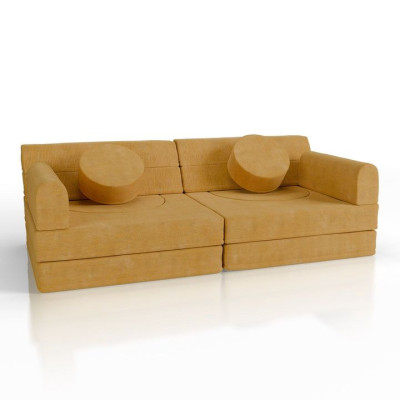 Dizajnová modulárna pohovka pre deti, 150 cm, horčicovo žltá