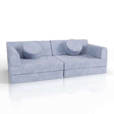 Dizajnová modulárna pohovka pre deti, 150 cm, svetlo modrá