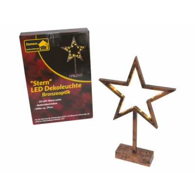 Vianočná dekorácia – Hviezda bronzová - 39 cm , 20 LED