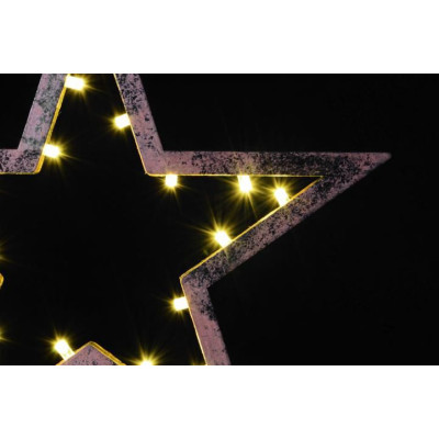 Vianočná dekorácia – Hviezda bronzová - 39 cm , 20 LED