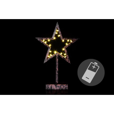 Vianočná dekorácia – Hviezda bronzová - 39 cm , 20 LED