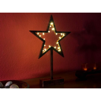 Vianočná dekorácia – Hviezda bronzová - 39 cm , 20 LED